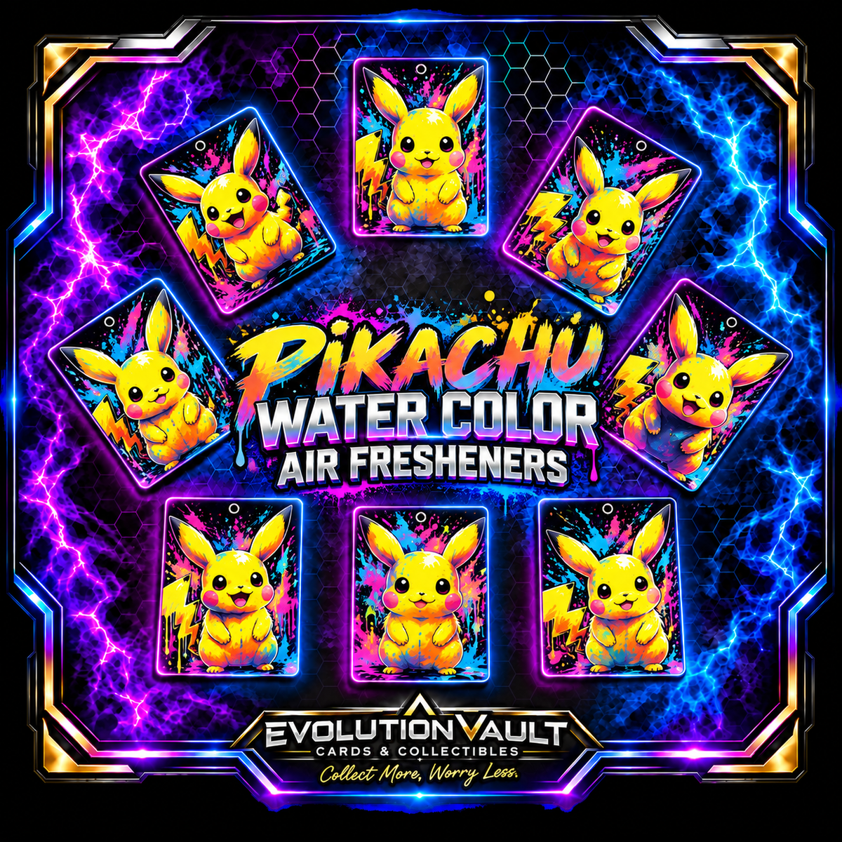 Air Freshener Designs - Pokemon Pikachu Dark Water Color