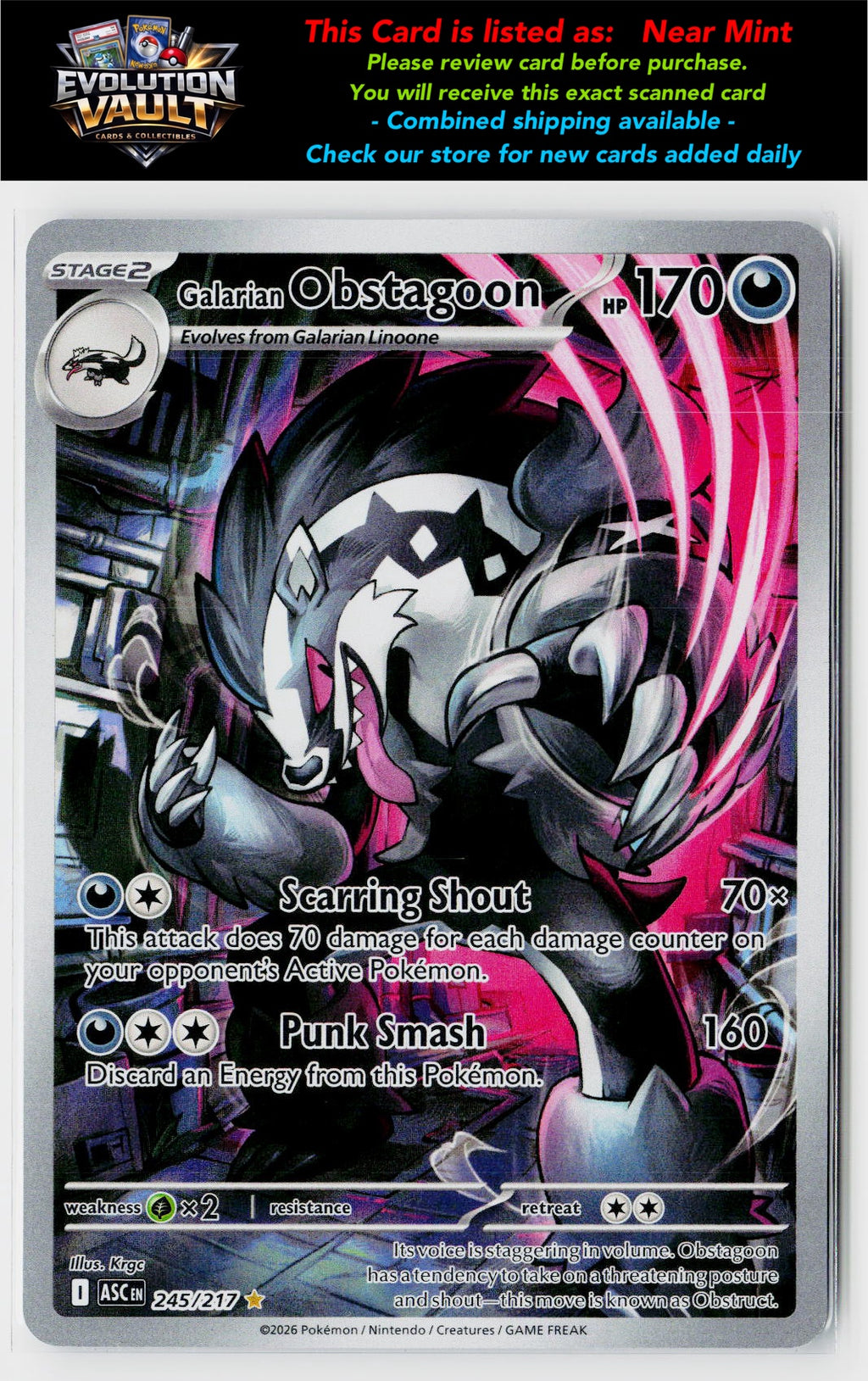 ME: Ascended Heroes #245/217 Galarian Obstagoon