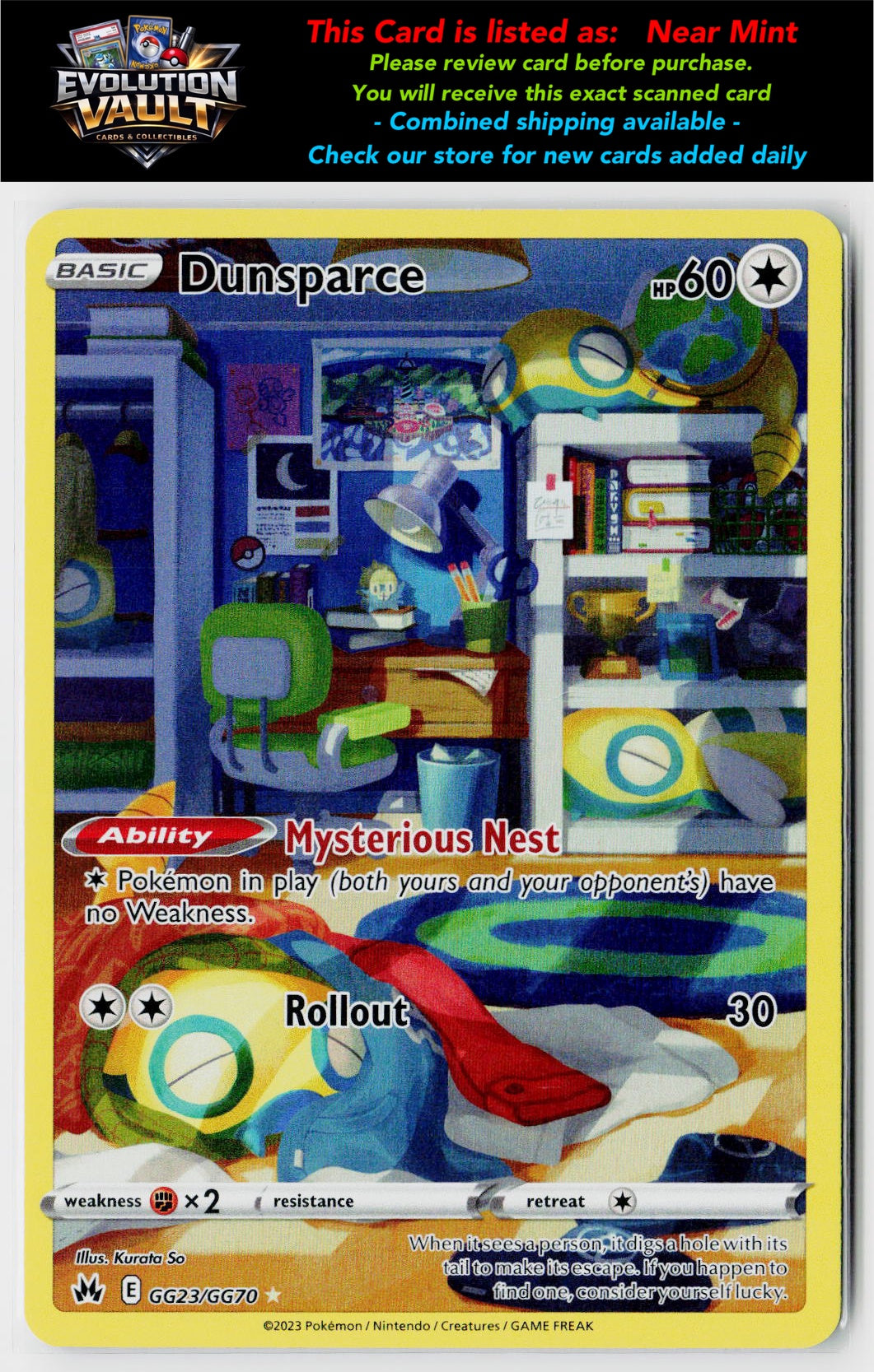Crown Zenith: Galarian Gallery #GG23/GG70 Dunsparce