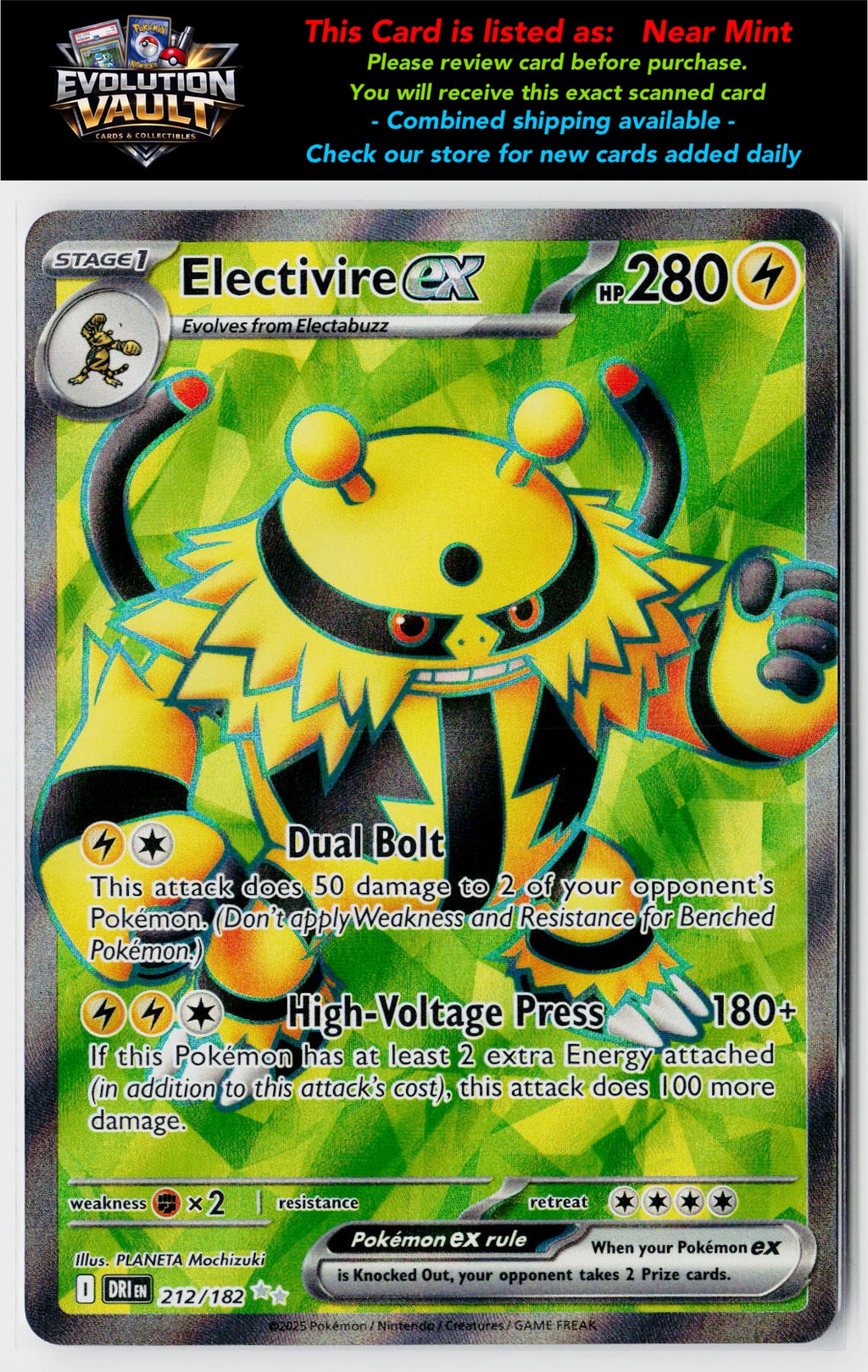 SV10: Destined Rivals #212/182 Electivire ex