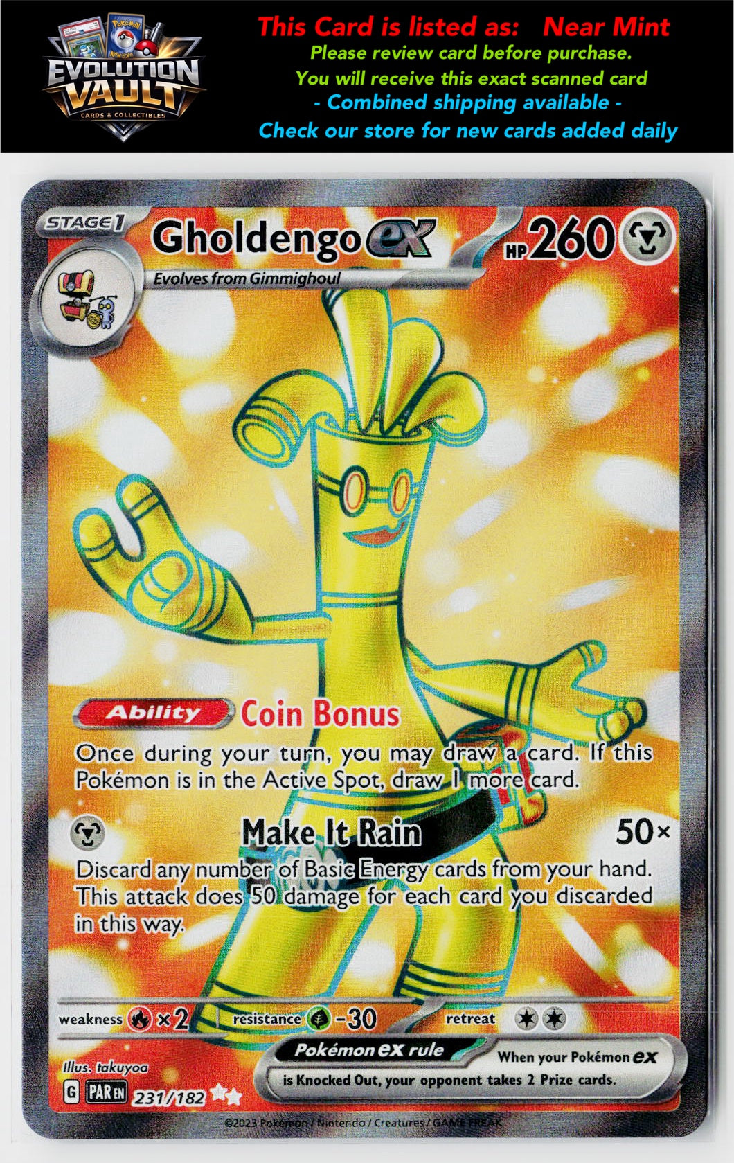 SV04: Paradox Rift #231/182 Gholdengo ex