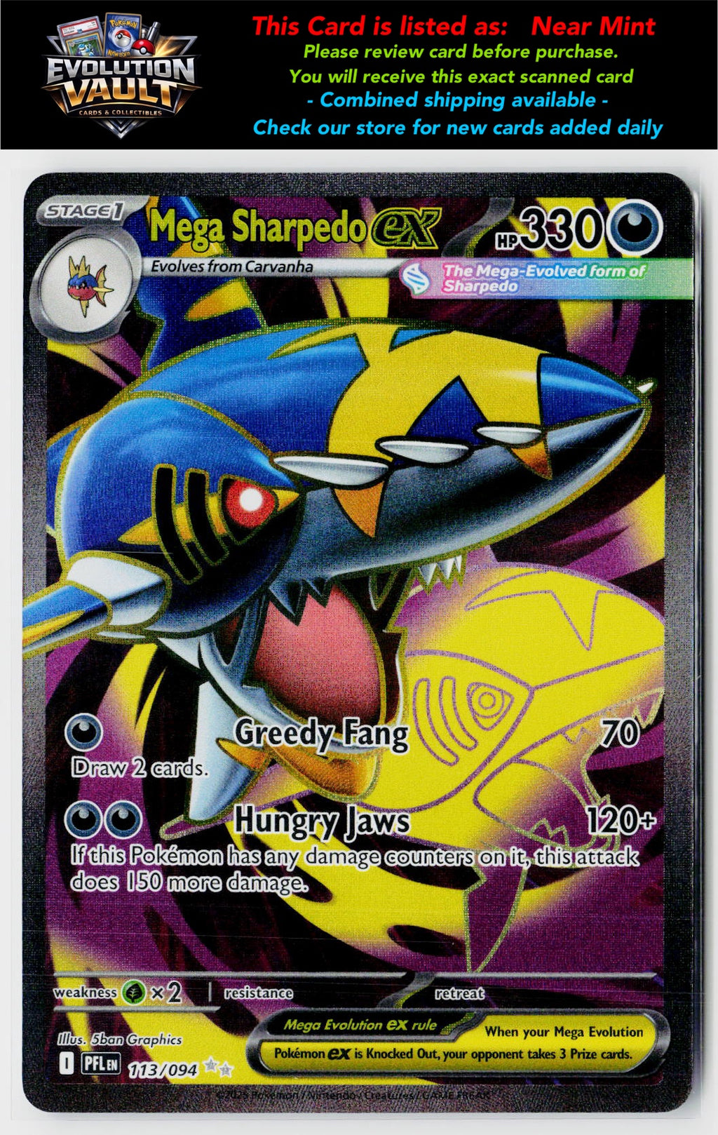 ME02: Phantasmal Flames #113/094 Mega Sharpedo ex