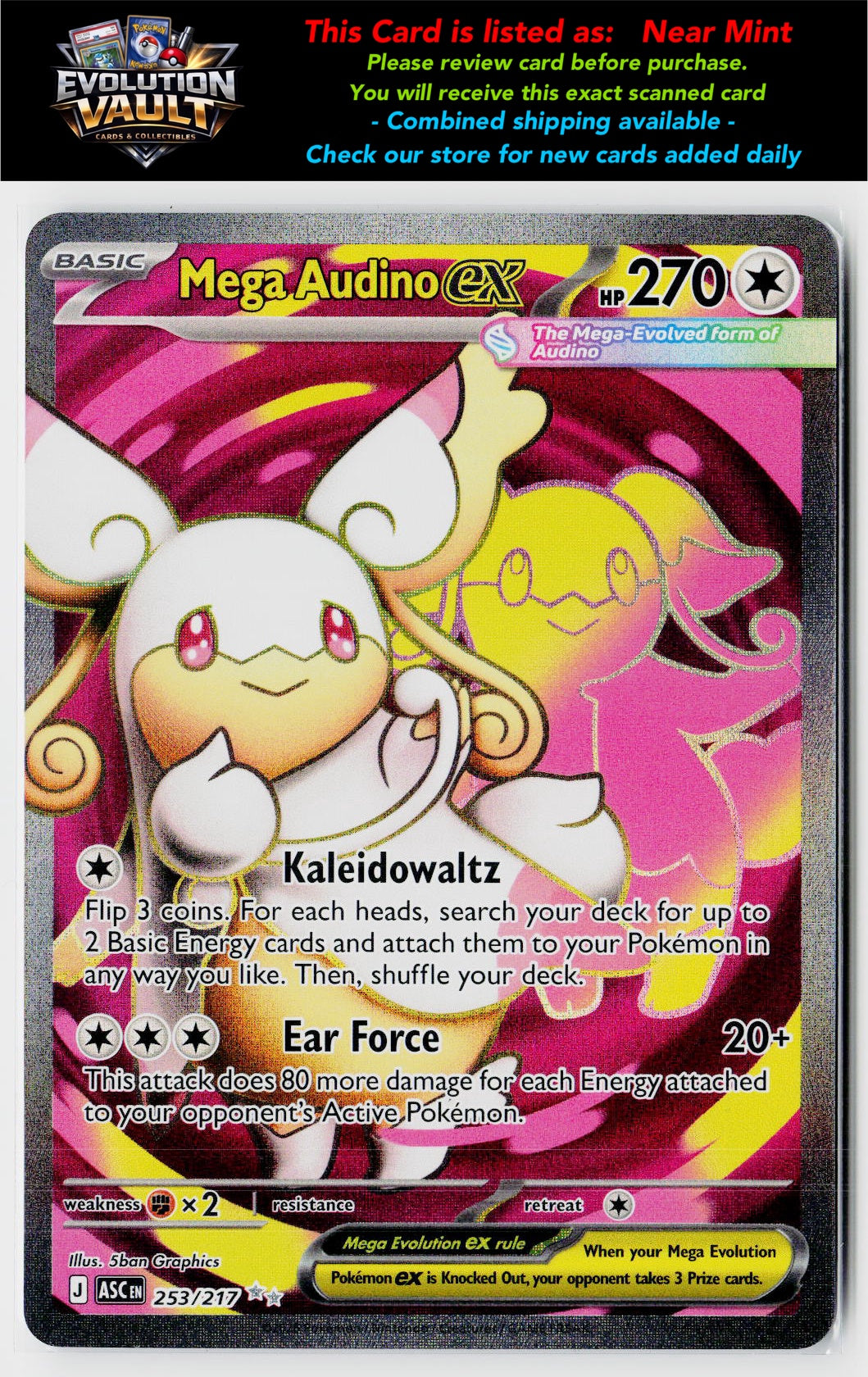 ME: Ascended Heroes #253/217 Mega Audino ex