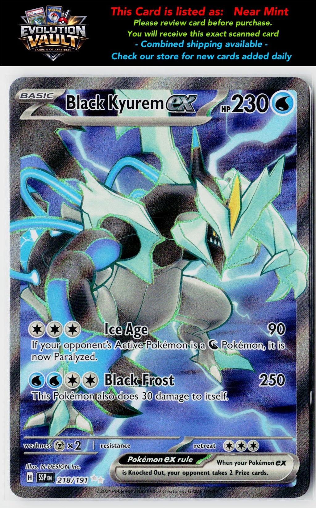 SV08: Surging Sparks #218/191 Black Kyurem ex