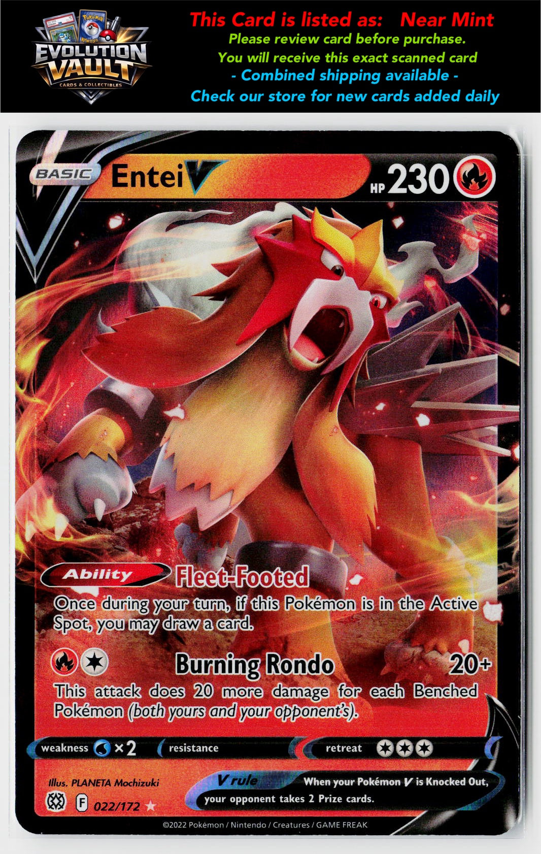 SWSH09: Brilliant Stars #022/172 Entei V