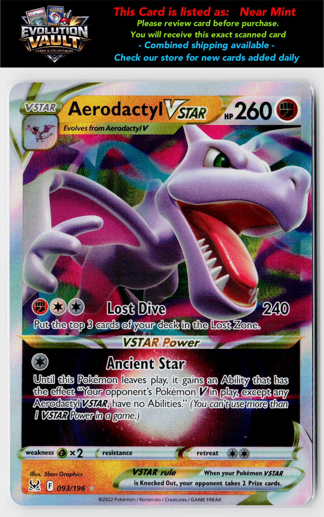 SWSH11: Lost Origin #093/196 Aerodactyl VSTAR