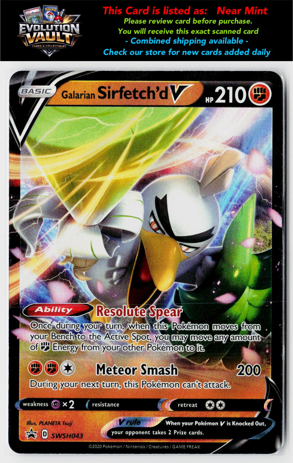 SWSH: Sword & Shield Promo Cards #SWSH043 Galarian Sirfetch'd V