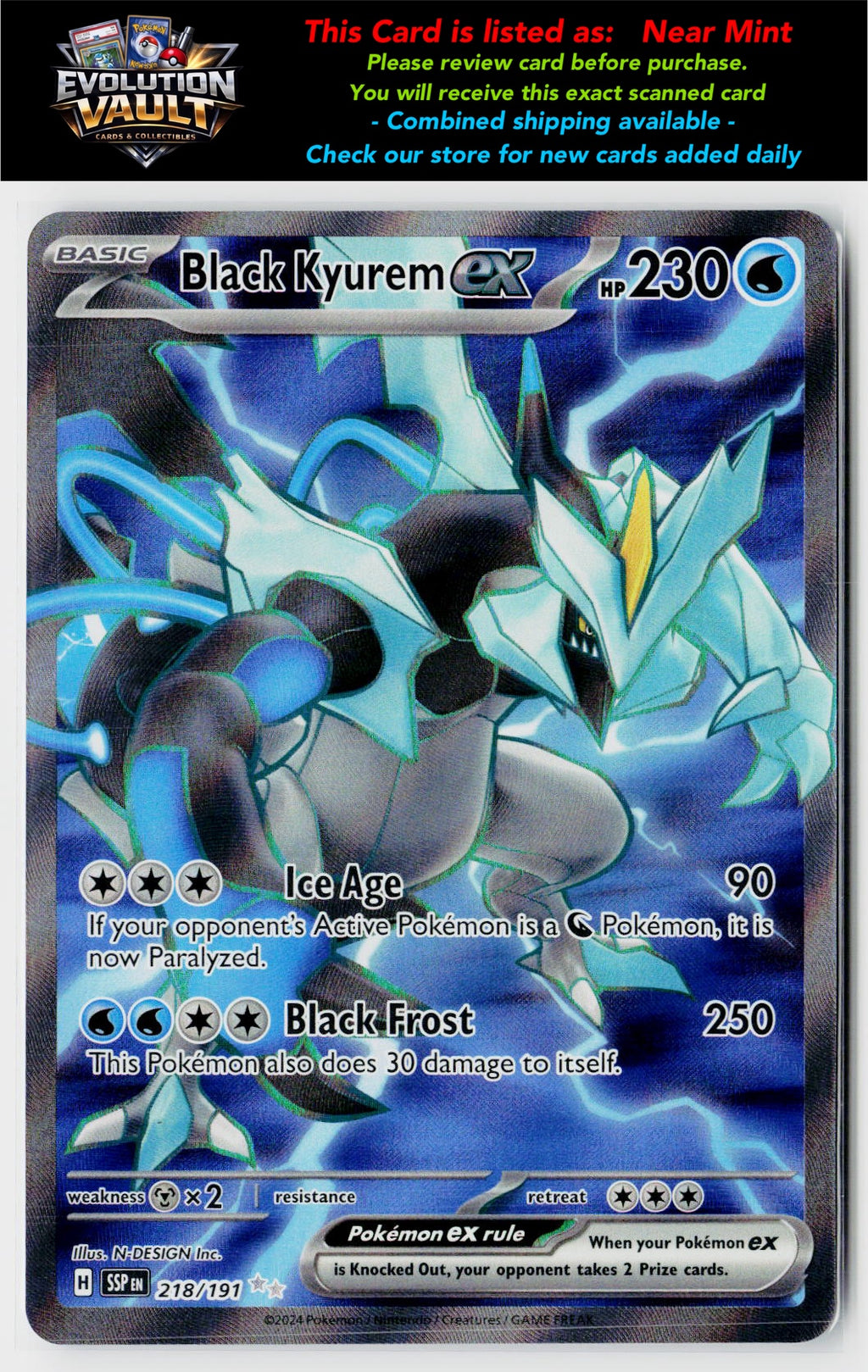 SV08: Surging Sparks #218/191 Black Kyurem ex