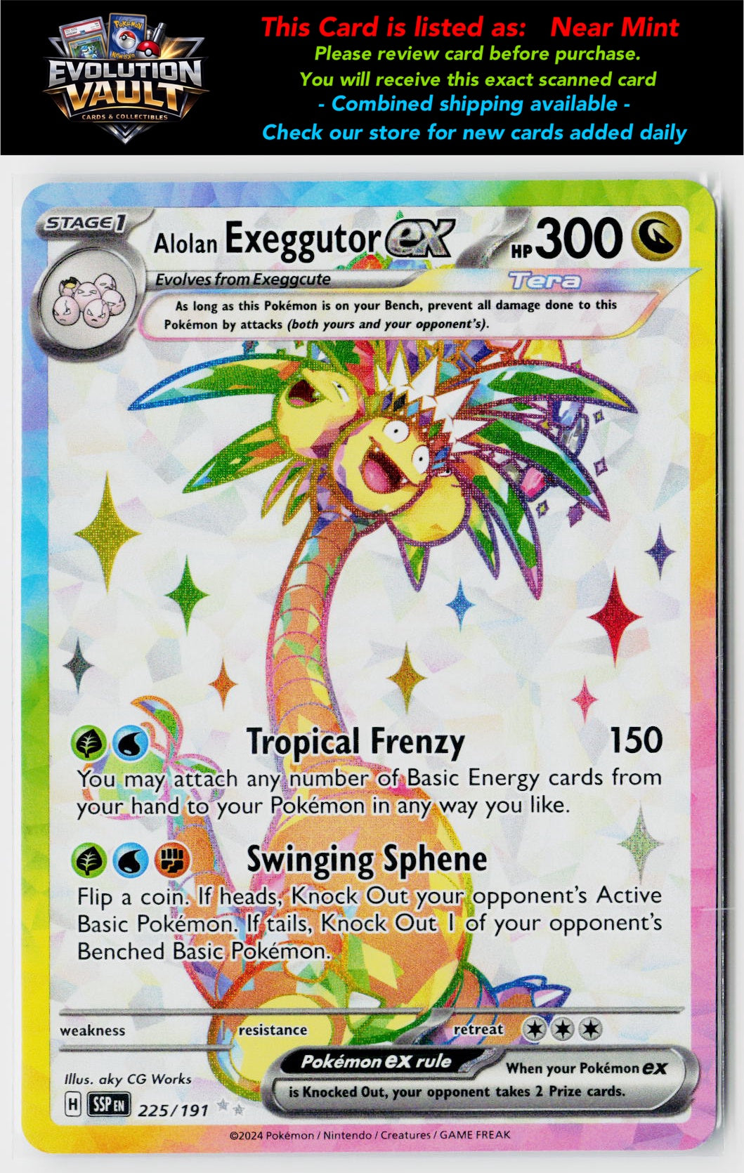 SV08: Surging Sparks #225/191 Alolan Exeggutor ex