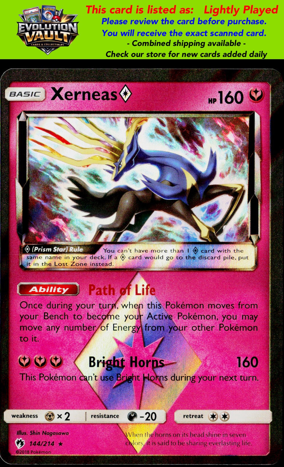 SM - Lost Thunder #144/214 Xerneas Prism Star