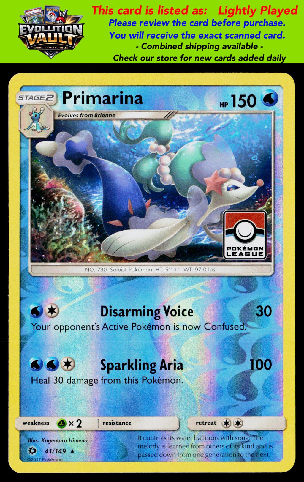League & Championship Cards #041/149 Primarina
