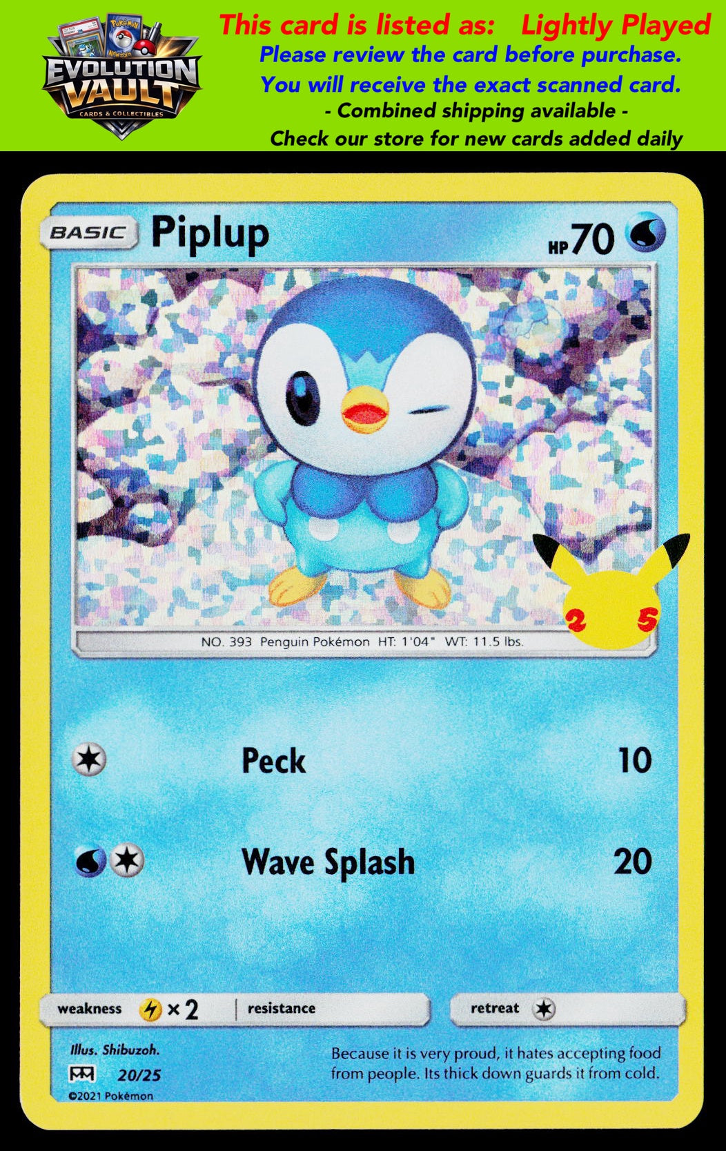 McDonald's 25th Anniversary Promos #020/025 Piplup