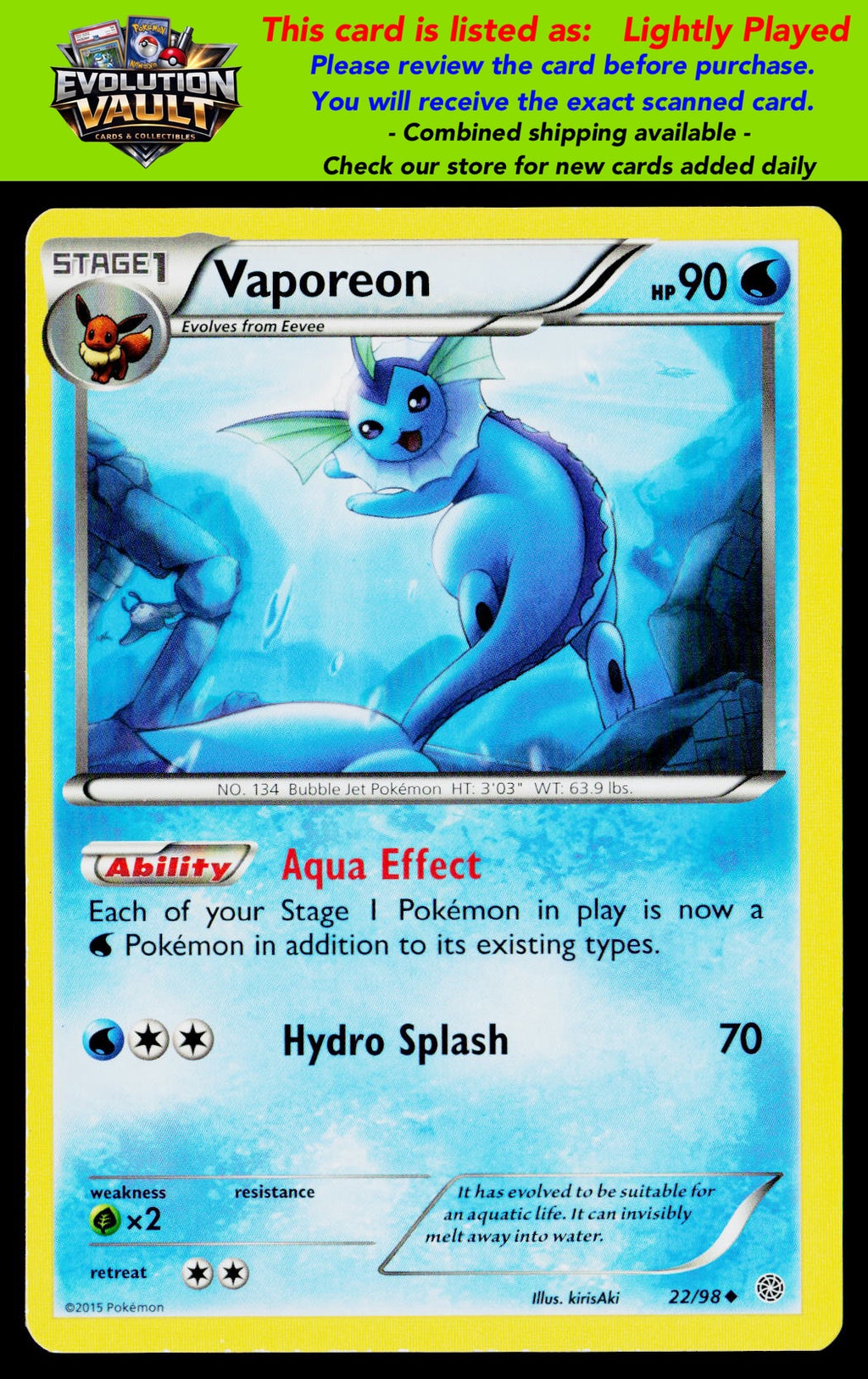 XY - Ancient Origins #22/98 Vaporeon