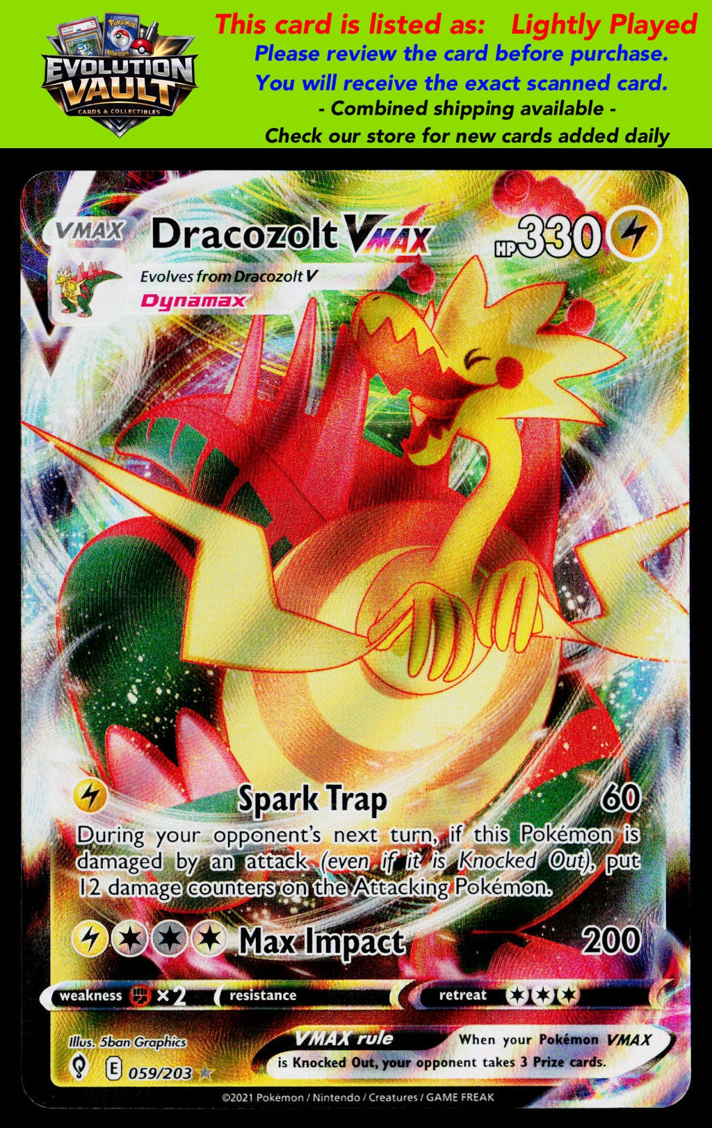 SWSH07: Evolving Skies #059/203 Dracozolt VMAX