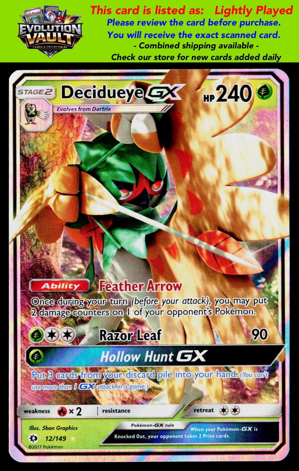 SM Base Set #12/149 Decidueye GX