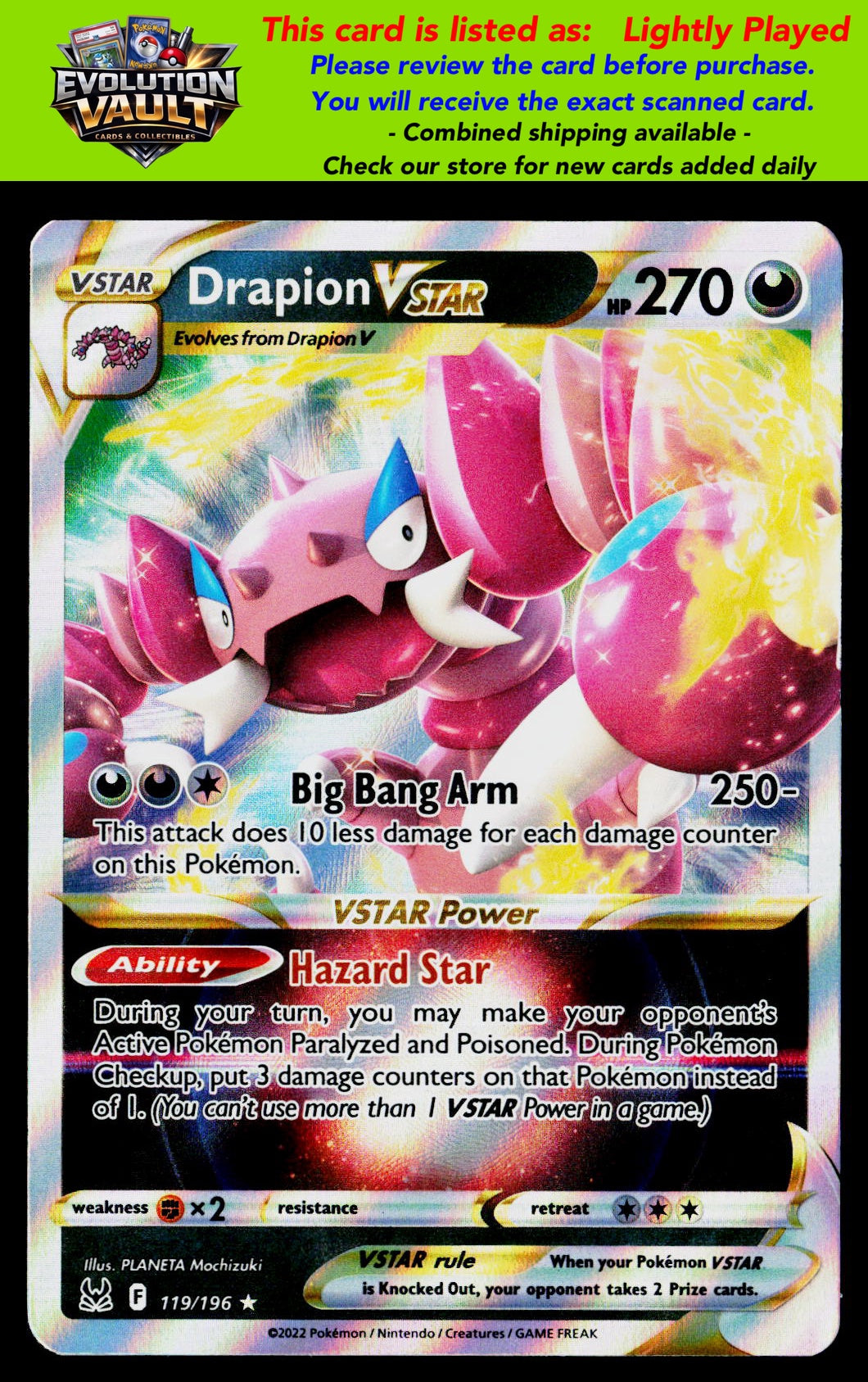SWSH11: Lost Origin #119/196 Drapion VSTAR