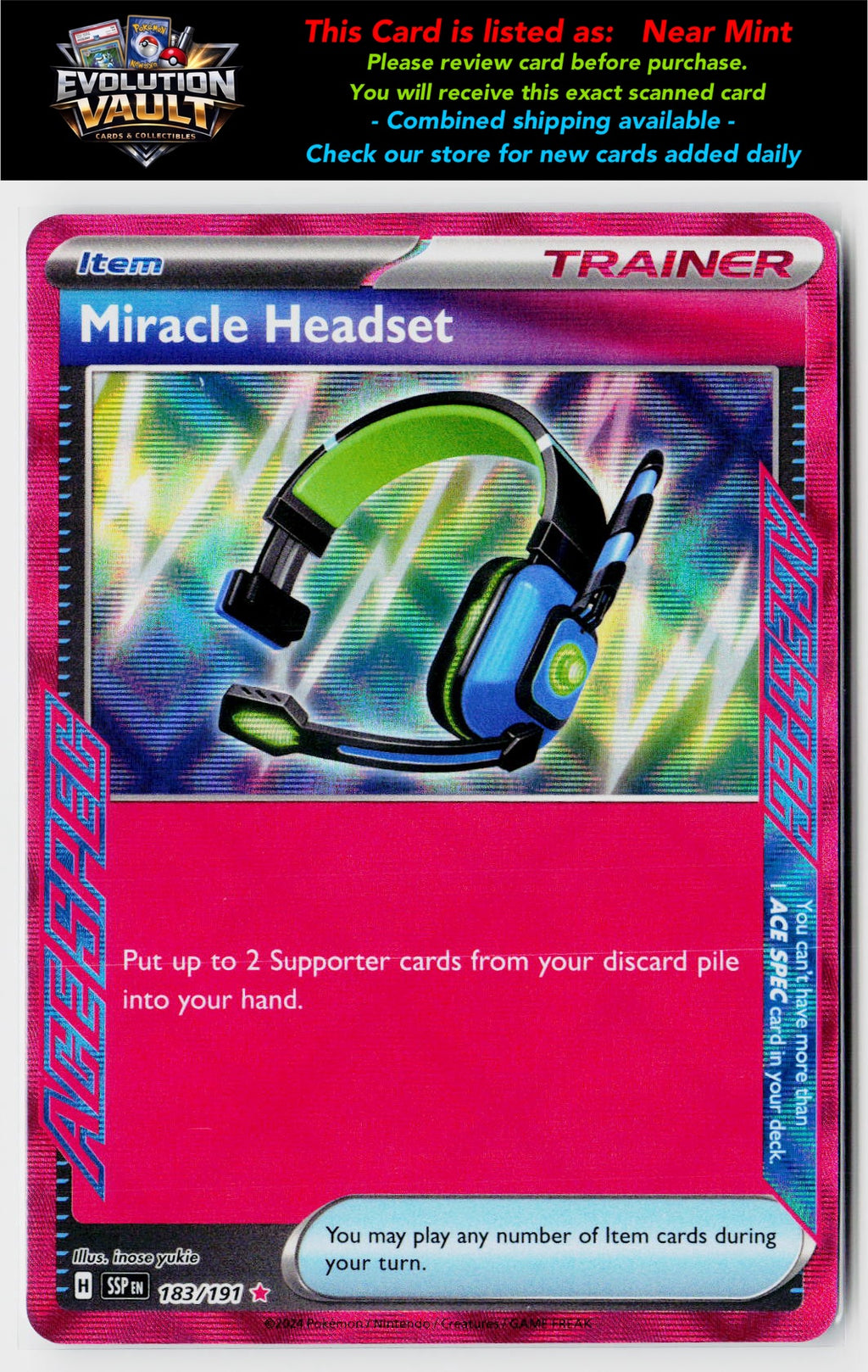 SV08: Surging Sparks #183/191 Miracle Headset