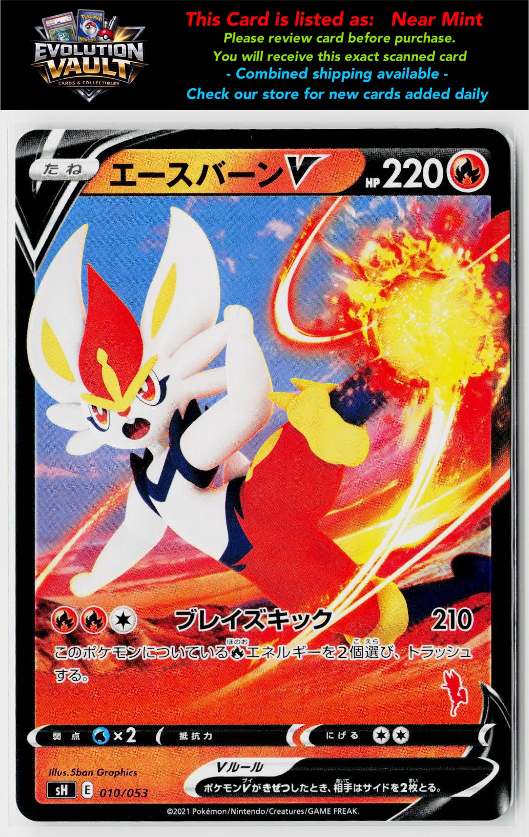 sH: Sword & Shield Family Pokemon Card Game #010/053 Cinderace V