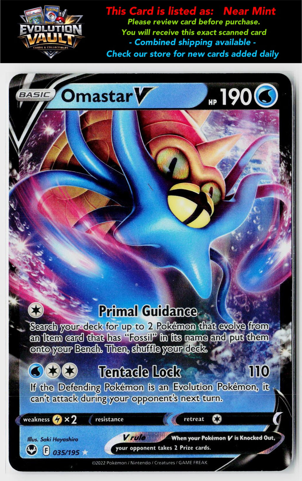 SWSH12: Silver Tempest #035/195 Omastar V