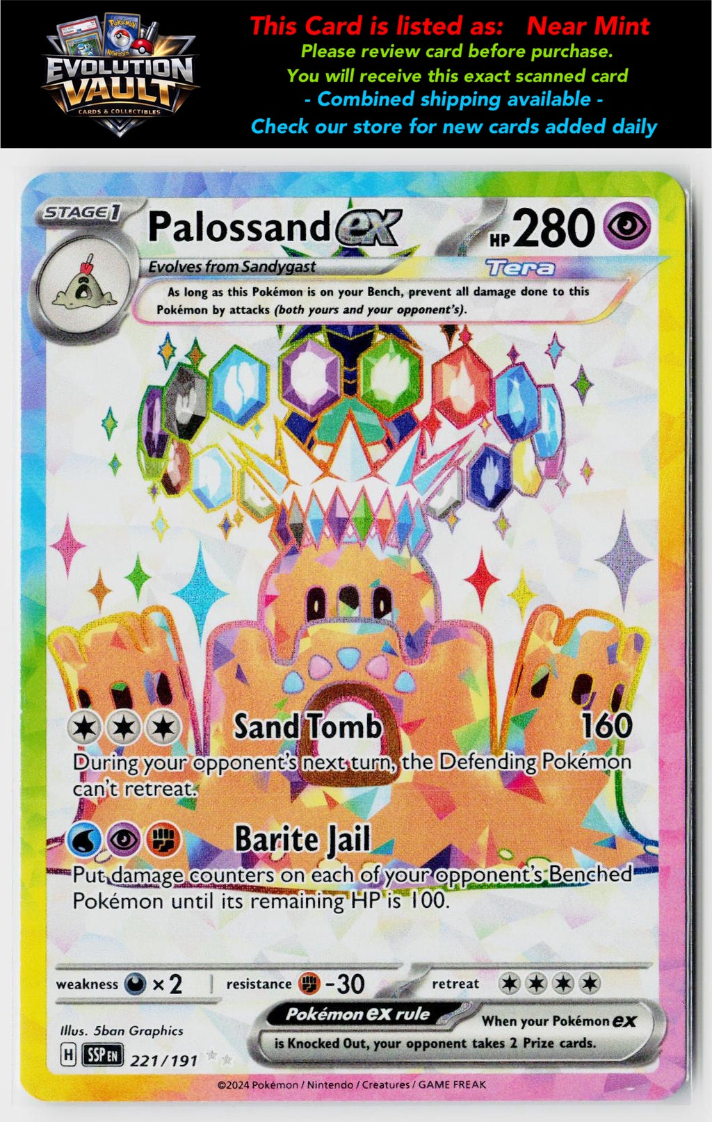 SV08: Surging Sparks #221/191 Palossand ex