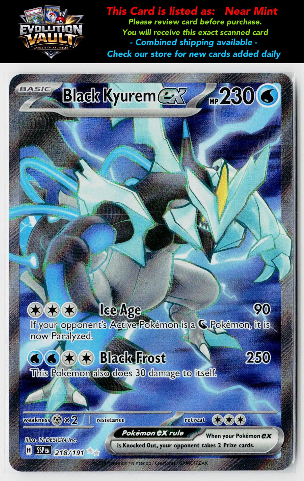 SV08: Surging Sparks #218/191 Black Kyurem ex