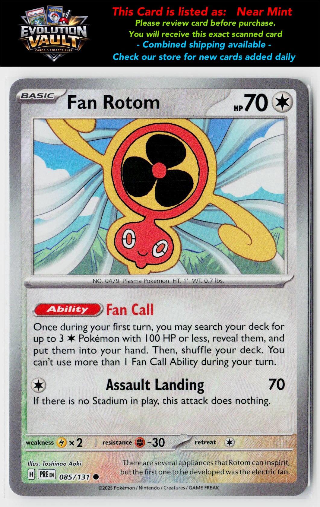 SV: Prismatic Evolutions #085/131 Fan Rotom (Master Ball Pattern)