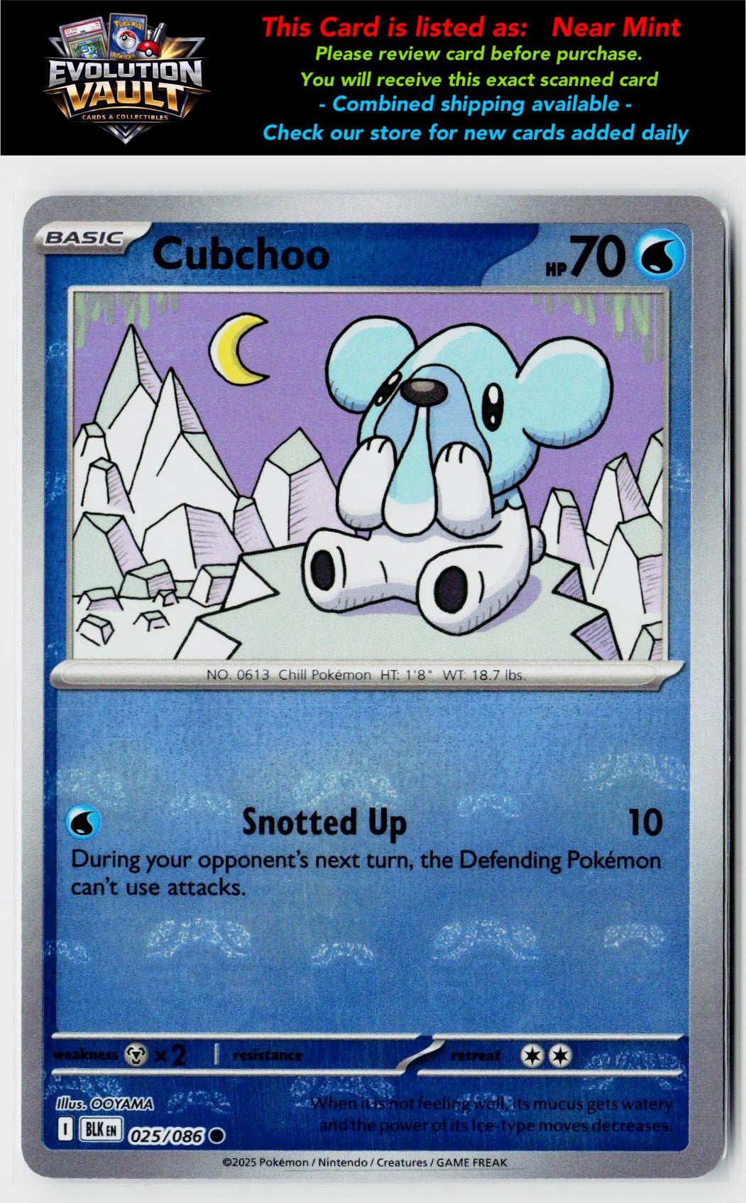 SV: Black Bolt #025/086 Cubchoo (Master Ball Pattern)