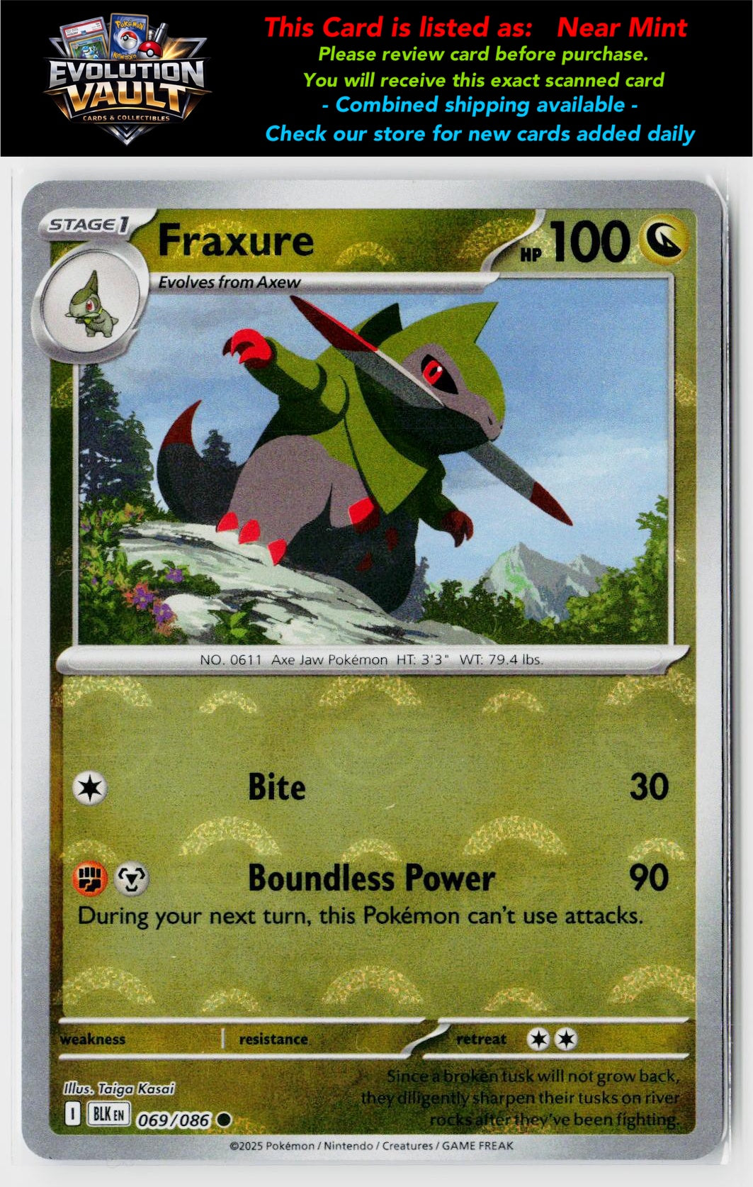 SV: Black Bolt #069/086 Fraxure (Poke Ball Pattern)
