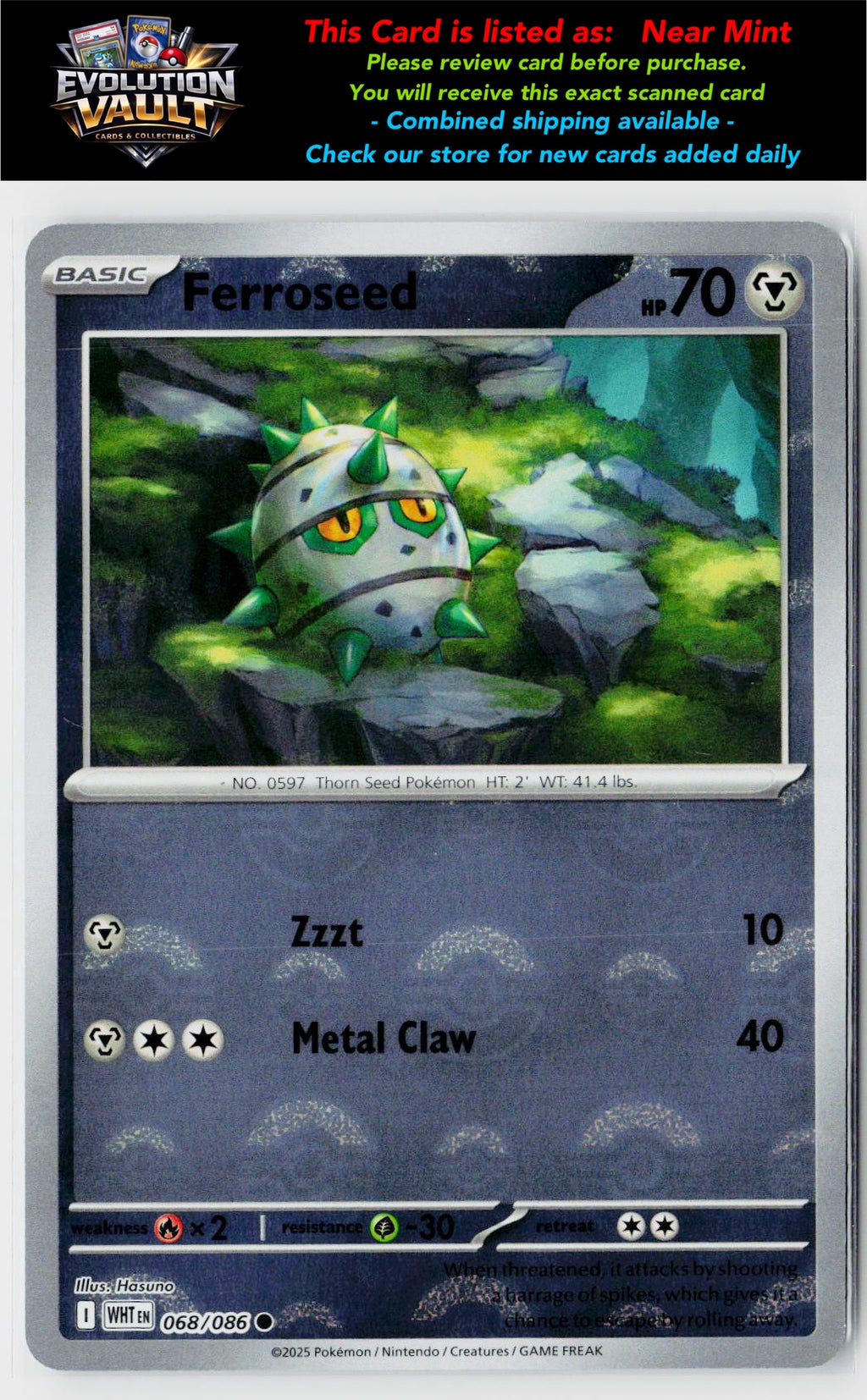 SV: White Flare #068/086 Ferroseed (Poke Ball Pattern)