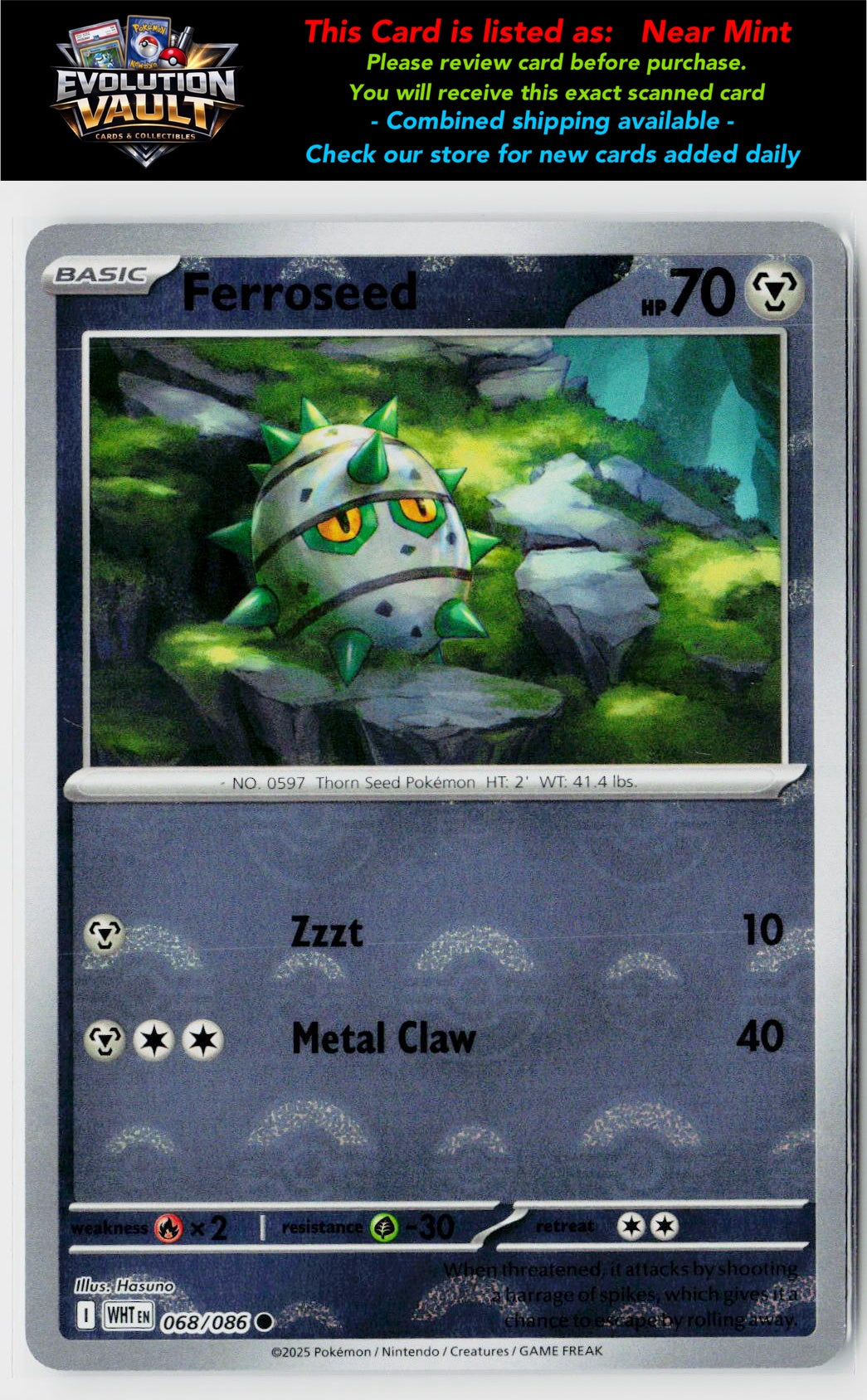 SV: White Flare #068/086 Ferroseed (Poke Ball Pattern)