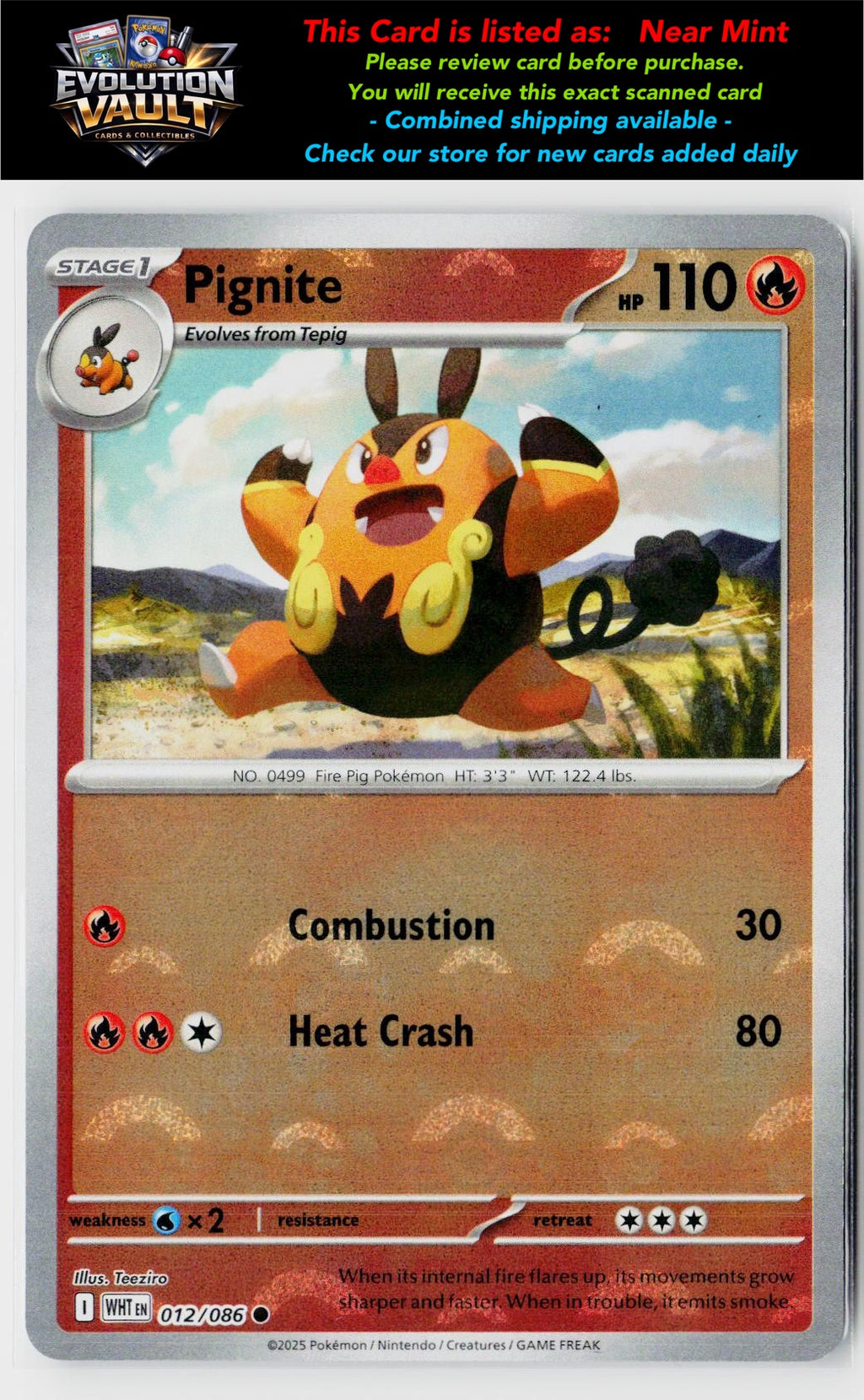 SV: White Flare #012/086 Pignite (Poke Ball Pattern)