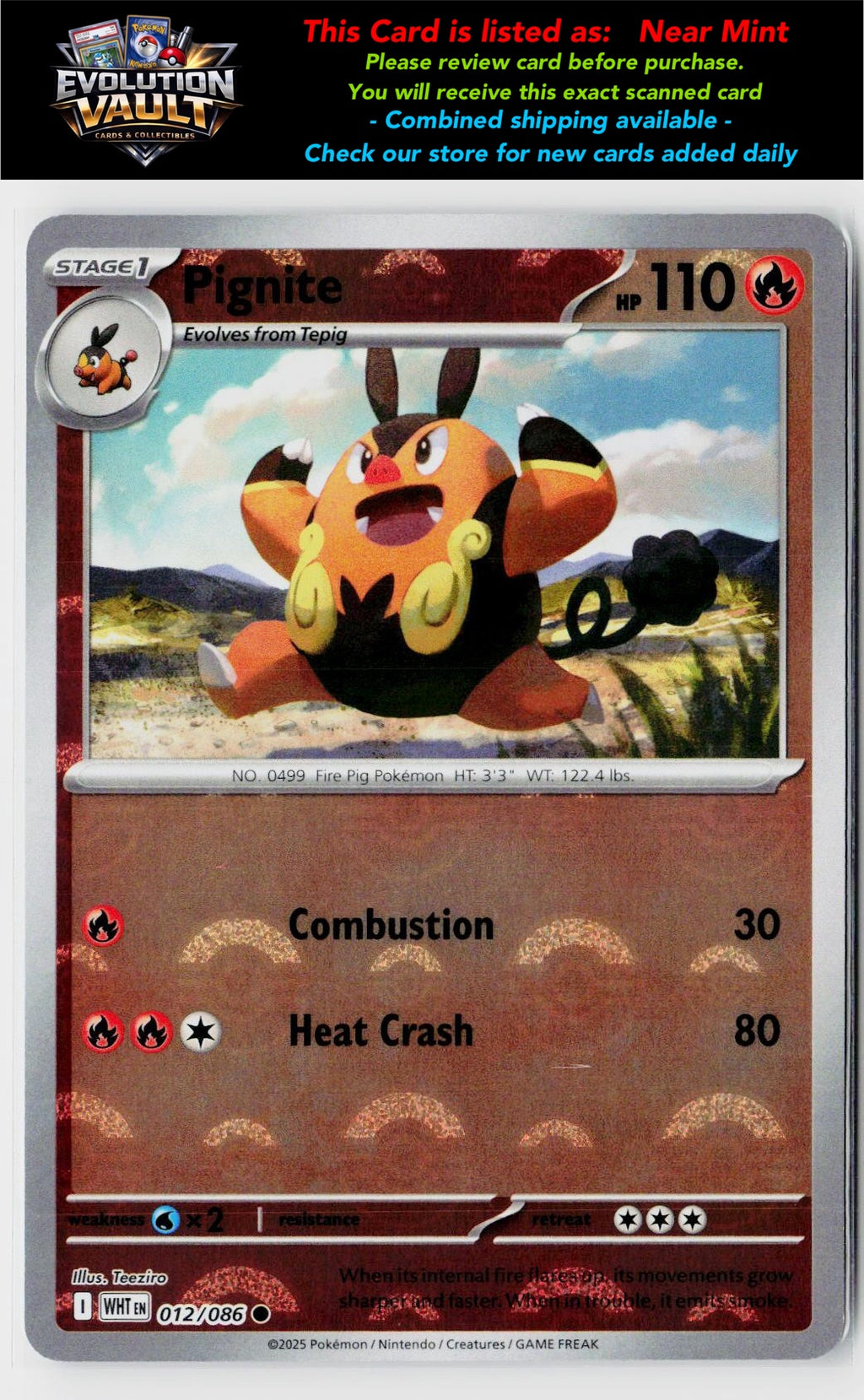 SV: White Flare #012/086 Pignite (Poke Ball Pattern)