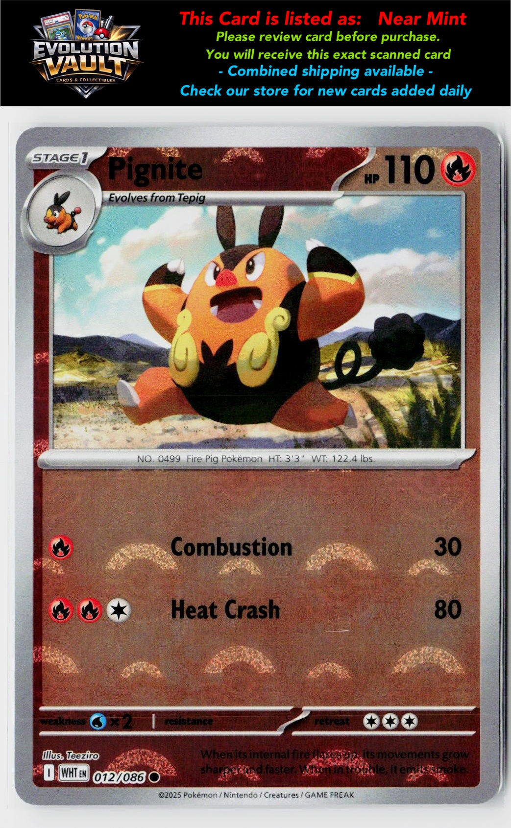 SV: White Flare #012/086 Pignite (Poke Ball Pattern)