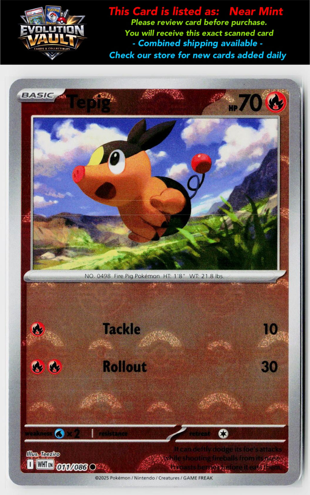 SV: White Flare #011/086 Tepig (Poke Ball Pattern)