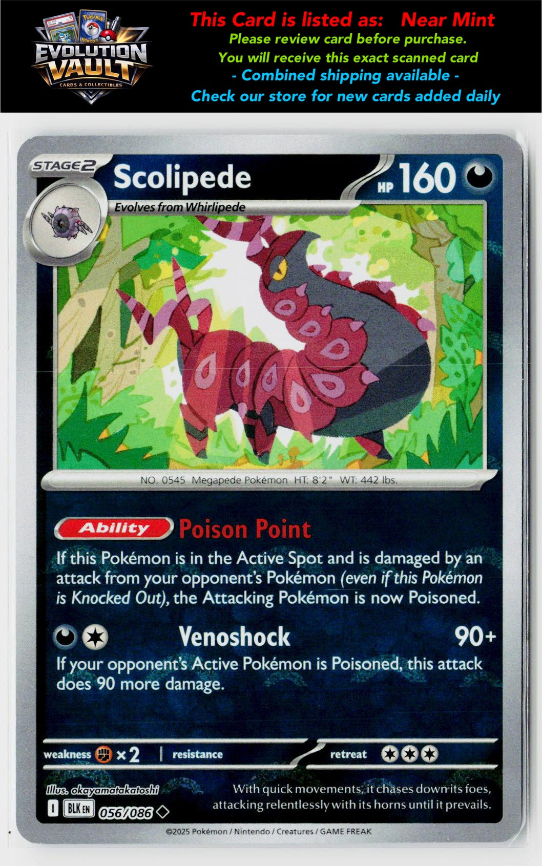 SV: Black Bolt #056/086 Scolipede (Poke Ball Pattern)