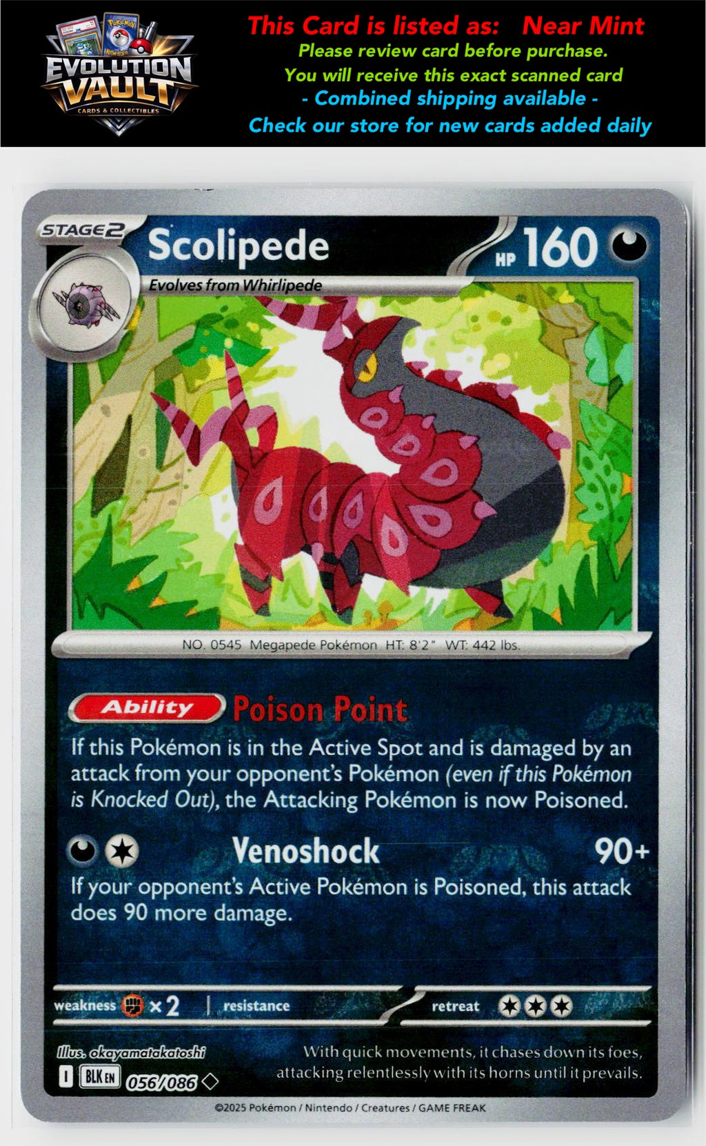 SV: Black Bolt #056/086 Scolipede (Poke Ball Pattern)