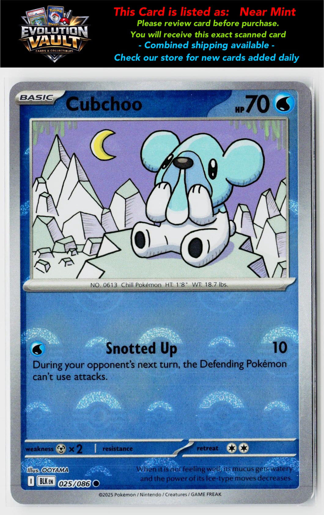 SV: Black Bolt #025/086 Cubchoo (Poke Ball Pattern)