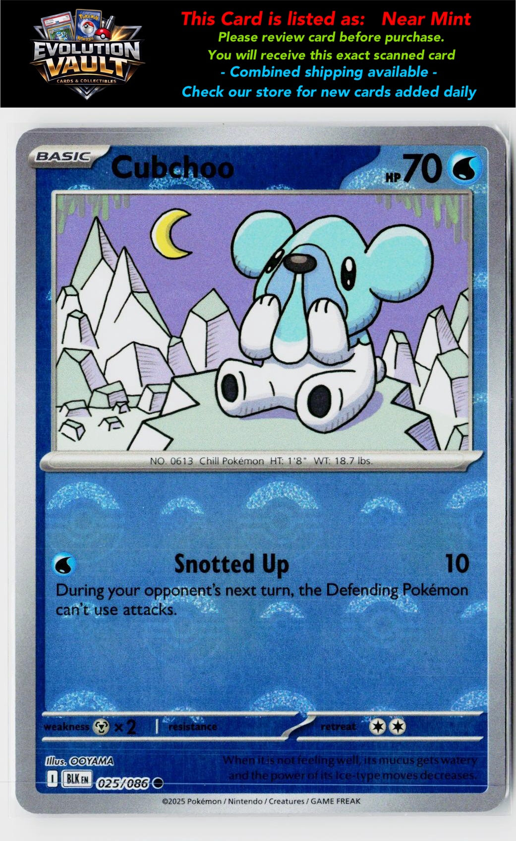 SV: Black Bolt #025/086 Cubchoo (Poke Ball Pattern)