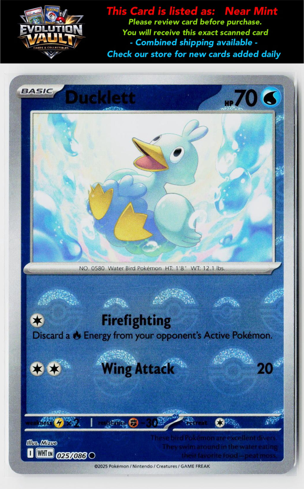 SV: White Flare #025/086 Ducklett (Poke Ball Pattern)