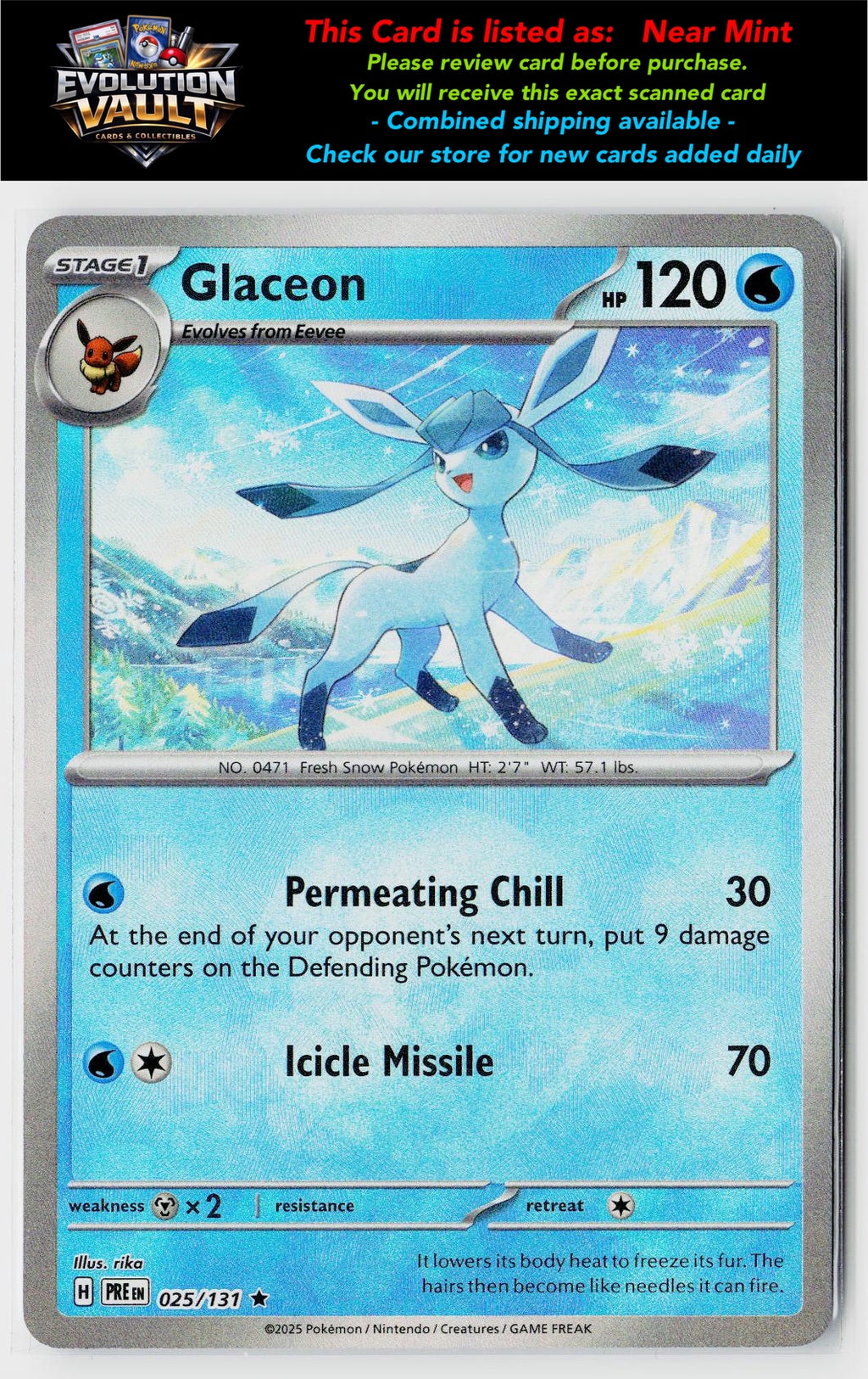 SV: Prismatic Evolutions #025/131 Glaceon (Poke Ball Pattern)