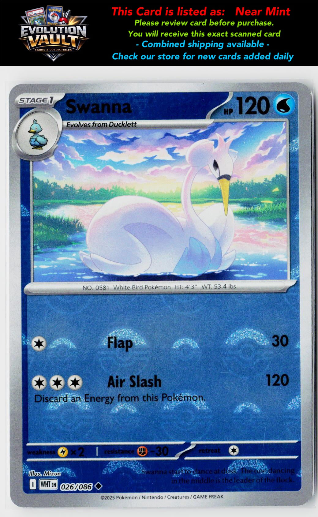 SV: White Flare #026/086 Swanna (Poke Ball Pattern)