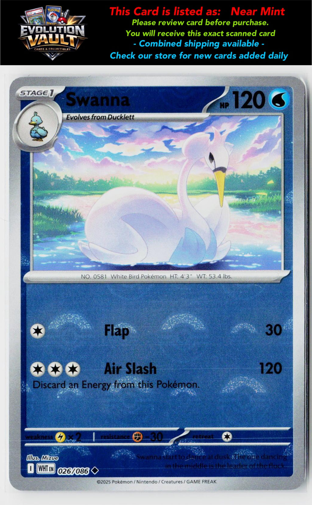 SV: White Flare #026/086 Swanna (Poke Ball Pattern)