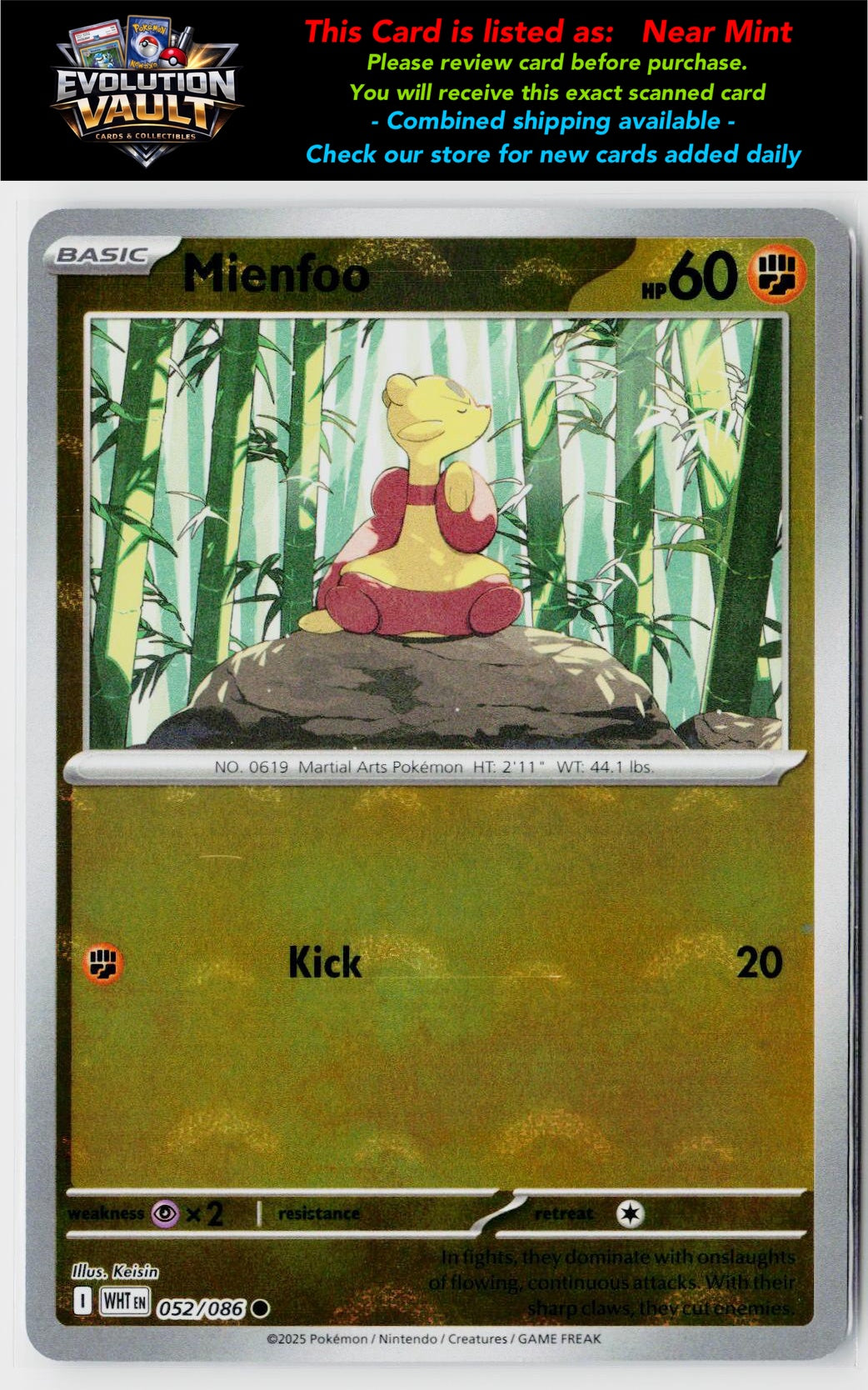 SV: White Flare #052/086 Mienfoo (Poke Ball Pattern)