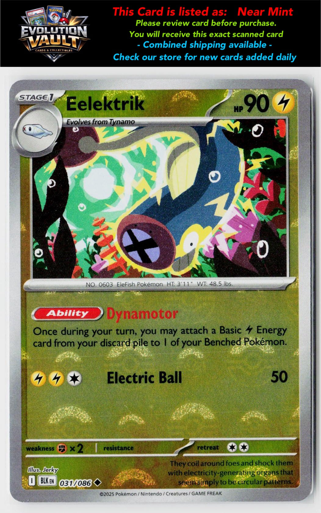 SV: Black Bolt #031/086 Eelektrik (Poke Ball Pattern)