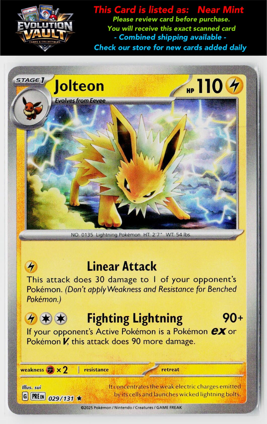 SV2a: Pokemon Card 151 #135/165 Jolteon (Poke Ball Pattern)