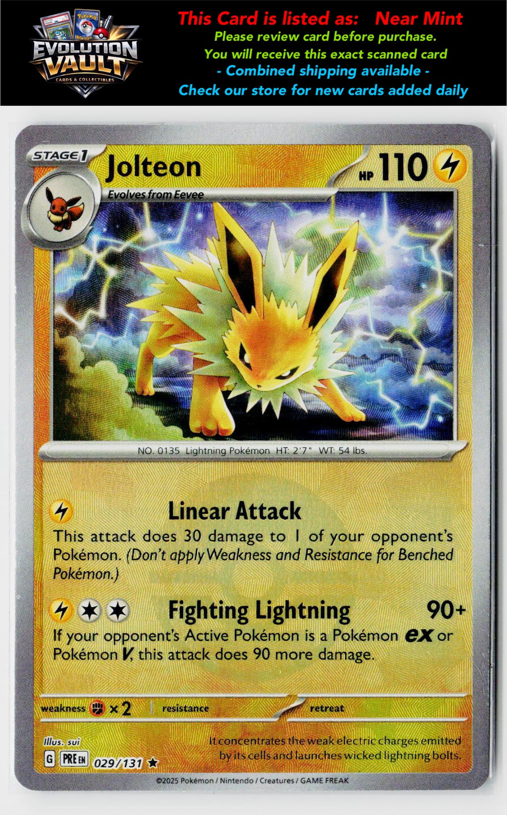 SV2a: Pokemon Card 151 #135/165 Jolteon (Poke Ball Pattern)