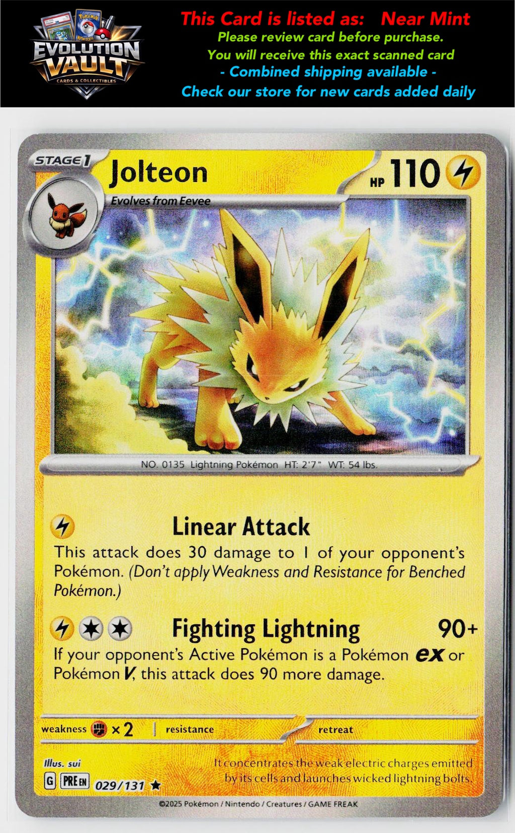 SV2a: Pokemon Card 151 #135/165 Jolteon (Poke Ball Pattern)