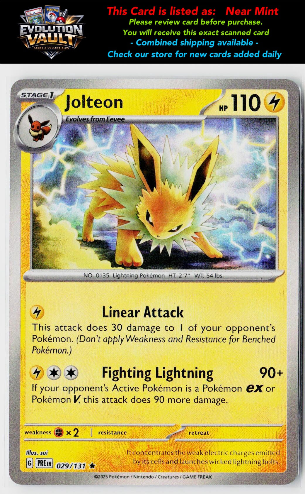 SV2a: Pokemon Card 151 #135/165 Jolteon (Poke Ball Pattern)