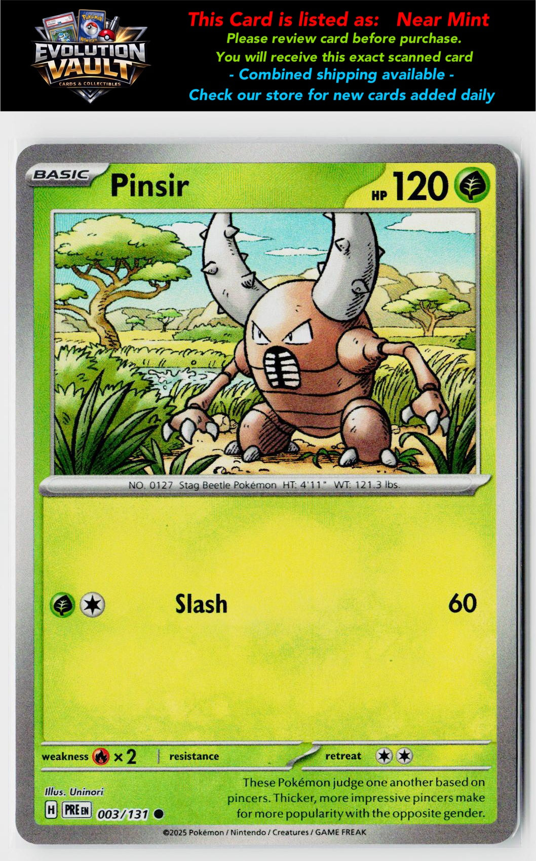 SV: Prismatic Evolutions #003/131 Pinsir (Poke Ball Pattern)