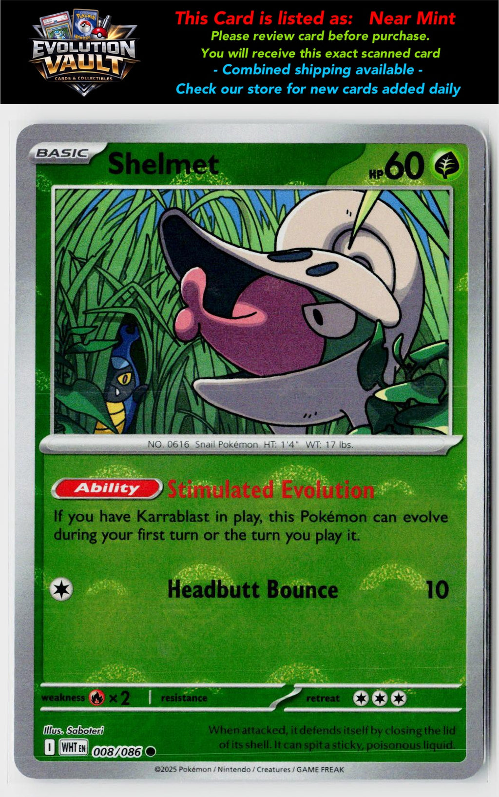 SV: White Flare #008/086 Shelmet (Poke Ball Pattern)
